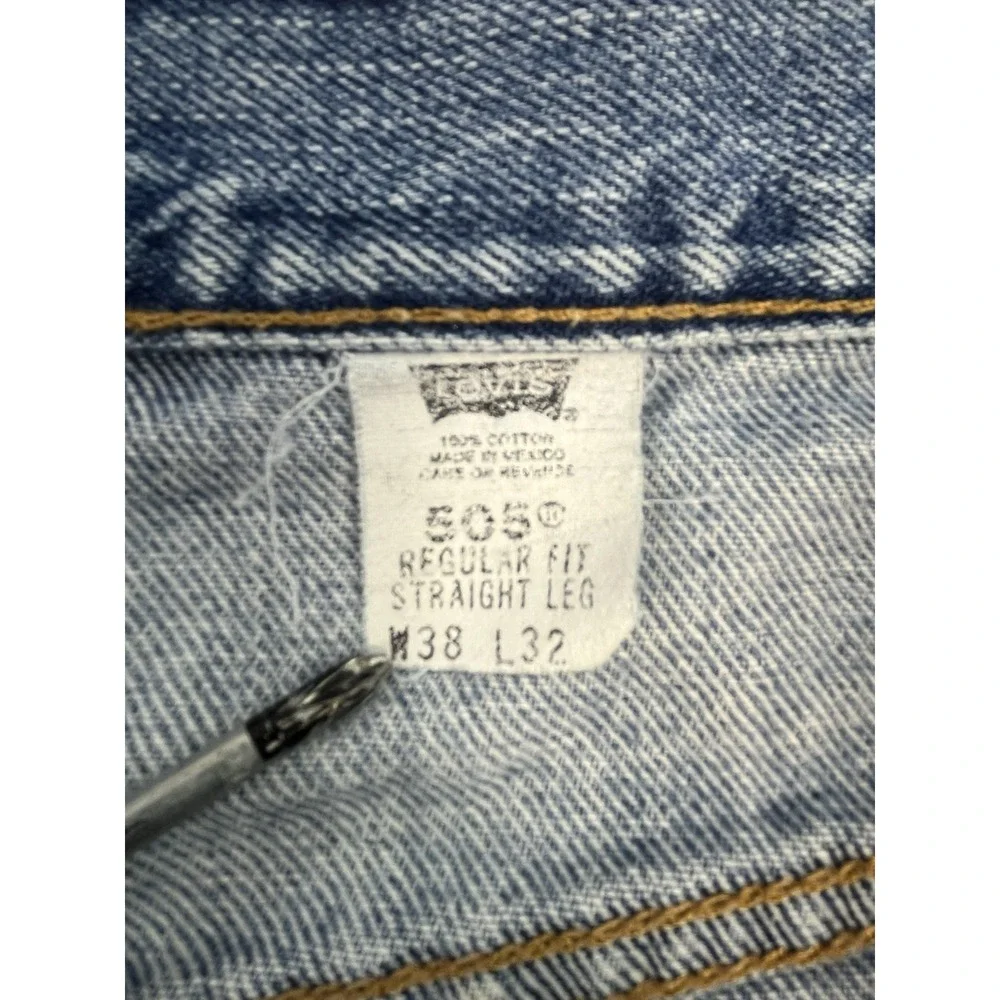 Vintage Levi's 505 Regular Fit Straight Leg Jeans Blue Denim Mens 38x32 (36x31)